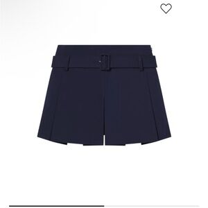NWT A.L.C. Navy High-Waist Belted Tailored Skort